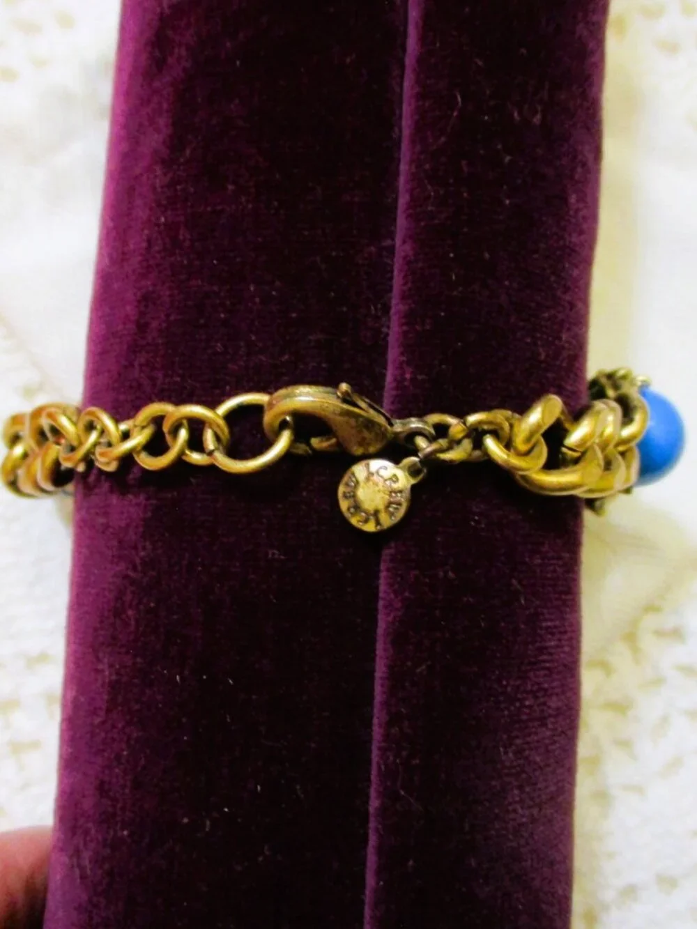 J CREW Rhinestone Cabochon Bracelet: Gold Plate VINTAGE Statement Jewelry & Bag